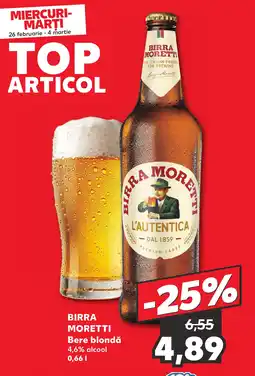 Kaufland BIRRA MORETTI Bere blondă Ofertă