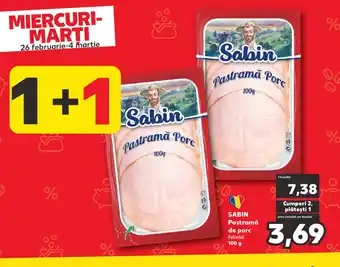 Kaufland SABIN Pastramă de porc feliată Ofertă