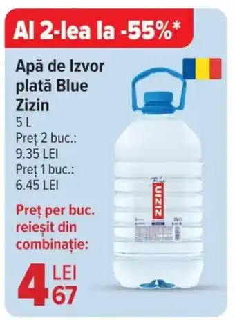 Carrefour Apă de Izvor plată Blue Zizin Ofertă