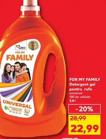 Kaufland FOR MY FAMILY Detergent gel pentru rufe Ofertă