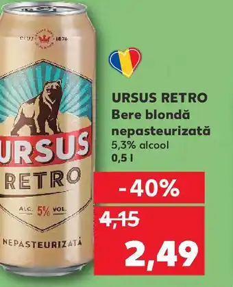 Kaufland URSUS RETRO Bere blondă nepasteurizată Ofertă