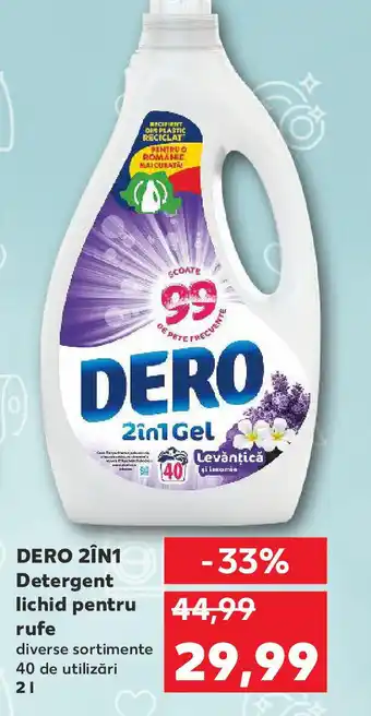 Kaufland DERO 2ÎN1 Detergent lichid pentru rufe Ofertă