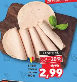 Kaufland SABIN Parizer de porc Ofertă