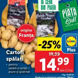 Lidl Cartofi spălaţi Ofertă