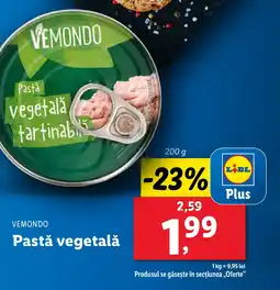 Lidl VEMONDO Pastǎ vegetală Ofertă