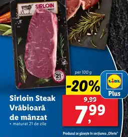 Lidl Sirloin Steak Vrăbioară de mânzat Ofertă