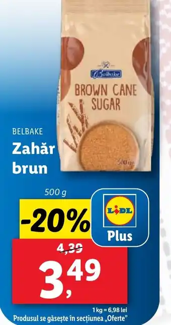 Lidl BELBAKE Zahăr brun Ofertă