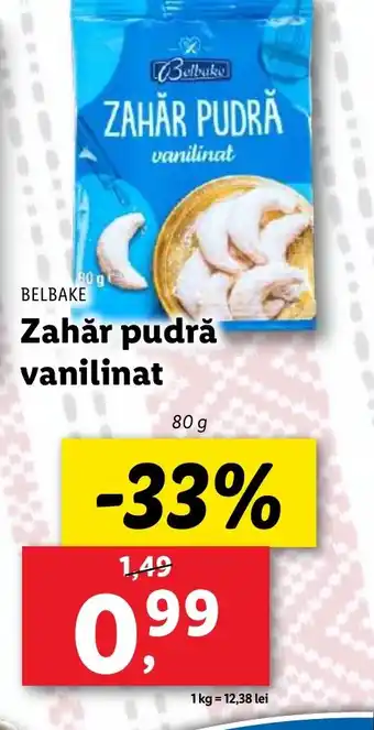 Lidl BELBAKE Zahăr pudră vanilinat Ofertă