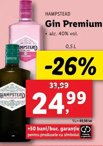 Lidl HAMPSTEAD Gin Premium Ofertă