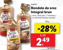 Lidl SONDEY Rondele de orez integral brun Ofertă