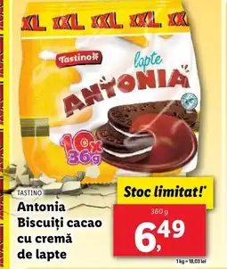 Lidl TASTINO Antonia Biscuiți cacao cu cremă de lapte Ofertă