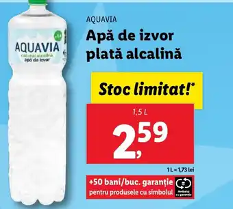 Lidl AQUAVIA Apă de izvor plată alcalinǎ Ofertă