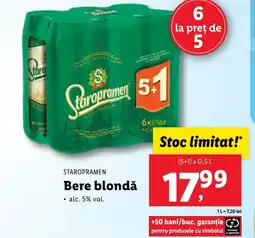 Lidl STAROPRAMEN Bere blondǎ Ofertă