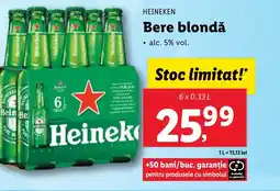 Lidl HEINEKEN Bere blondǎ Ofertă