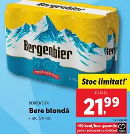 Lidl BERGENBIER Bere blondǎ Ofertă