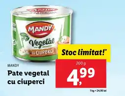 Lidl MANDY Pate vegetal cu ciuperci Ofertă