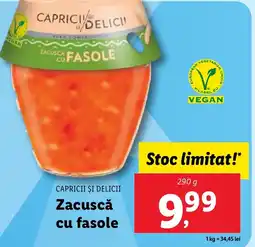 Lidl CAPRICII ȘI DELICII Zacuscă cu fasole Ofertă