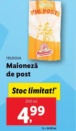 Lidl FRUDOVA Maioneză de post Ofertă