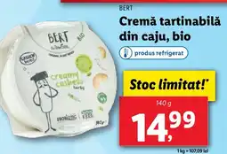 Lidl BERT Cremă tartinabilǎ din caju, bio Ofertă