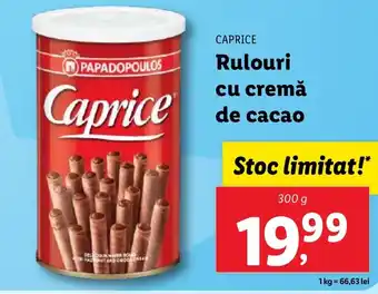 Lidl CAPRICE Rulouri cu cremă de cacao Ofertă