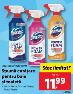 Lidl DOMESTOS POWER FOAM Spumă curățare pentru baie şi toaletă Ofertă