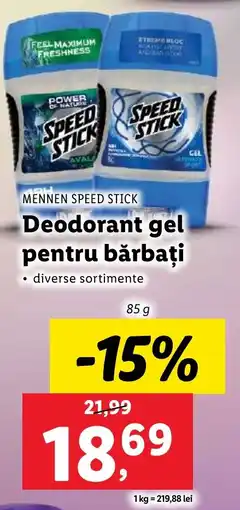 Lidl MENNEN SPEED STICK Deodorant gel pentru bărbaţi Ofertă