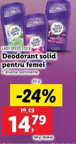 Lidl LADY SPEED STICK Deodorant solid pentru femei Ofertă