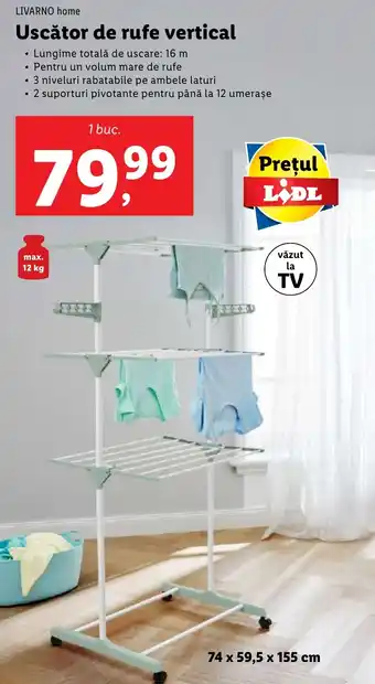 Lidl LIVARNO home Uscător de rufe vertical Ofertă