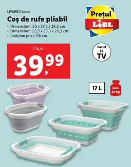 Lidl LIVARNO home Coş de rufe pliabil Ofertă