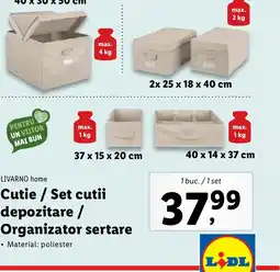 Lidl LIVARNO home Cutie / Set cutii depozitare / Organizator sertare Ofertă