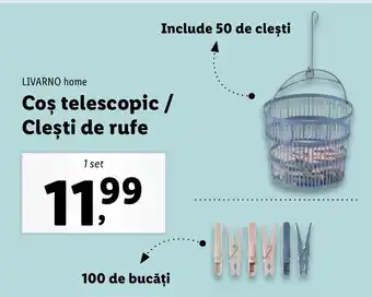 Lidl LIVARNO home Coş telescopic / Cleşti de rufe Ofertă