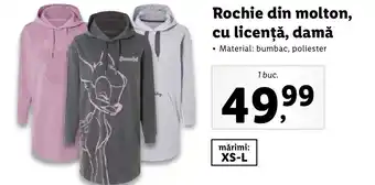 Lidl Rochie din molton, cu licență, damă Ofertă