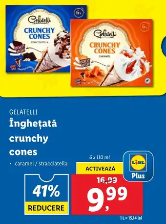 Lidl GELATELLI Îngheţată crunchy cones Ofertă