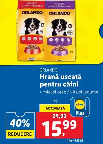 Lidl ORLANDO Hrană uscată pentru câini Ofertă