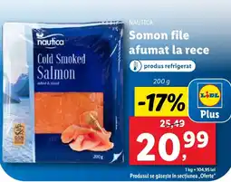 Lidl NAUTICA Somon file afumat la rece Ofertă