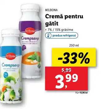 Lidl MILBONA Cremă pentru gătit Ofertă