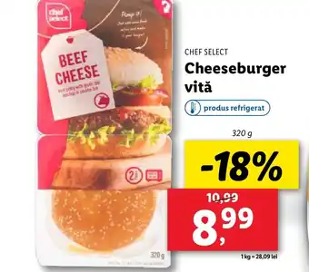 Lidl CHEF SELECT Cheeseburger vită Ofertă