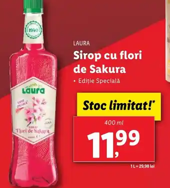 Lidl LAURA Sirop cu flori de Sakura Ofertă