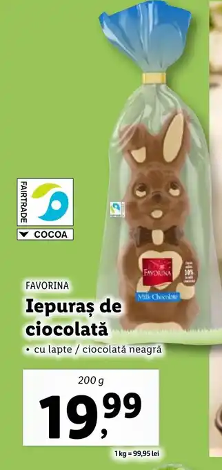 Lidl FAVORUNA Iepuras de ciocolată Ofertă