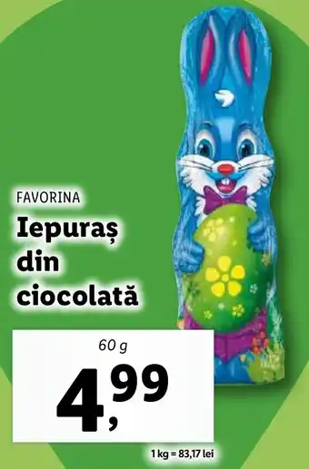 Lidl FAVORINA Iepuraş din ciocolată Ofertă