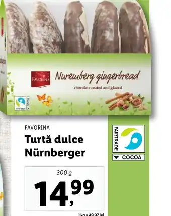 Lidl FAVORINA Turtă dulce Nürnberger Ofertă