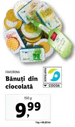 Lidl FAVORINA Bănuți din ciocolată Ofertă