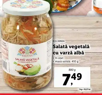 Lidl KULJANKA Salată vegetală cu varză albă Ofertă