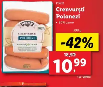 Lidl PIKOK Crenvursti Polonezi Ofertă