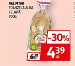 Auchan VEL PITAR Franzelă albă feliată Ofertă