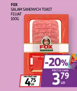 Auchan FOX Salam sandwich toast feliat Ofertă