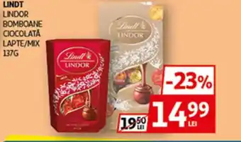 Auchan LINDT Lindor bomboane ciocolată lapte/mix Ofertă