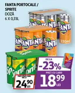 Auchan FANTA Portocale / SPRITE Doza Ofertă