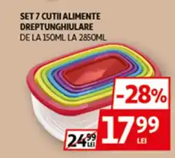 Auchan Set 7 cutii alimente dreptunghiulare Ofertă