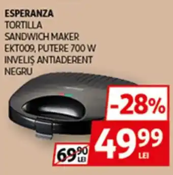 Auchan ESPERANZA Tortilla sandwich maker EKT009, putere 700 W Ofertă